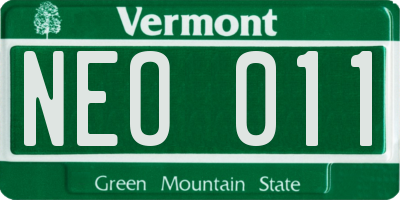 VT license plate NEO011