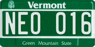 VT license plate NEO016