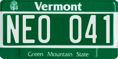 VT license plate NEO041