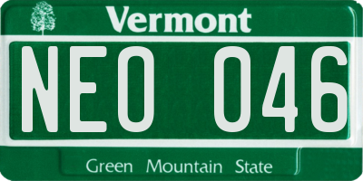 VT license plate NEO046
