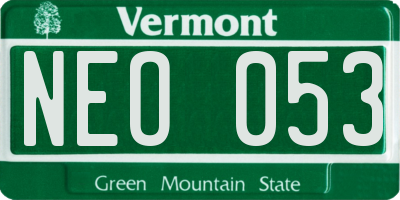 VT license plate NEO053