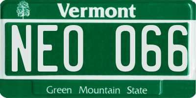 VT license plate NEO066
