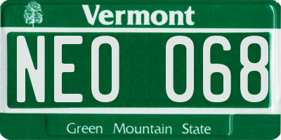 VT license plate NEO068