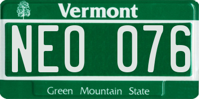 VT license plate NEO076