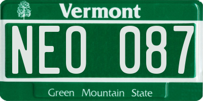 VT license plate NEO087