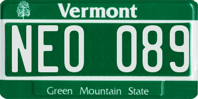 VT license plate NEO089