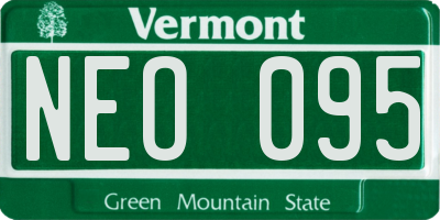 VT license plate NEO095