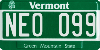 VT license plate NEO099