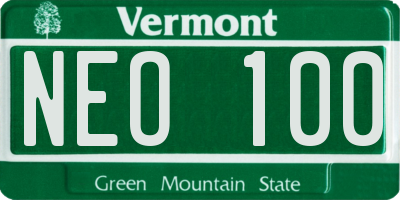 VT license plate NEO100