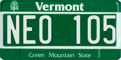 VT license plate NEO105