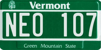 VT license plate NEO107