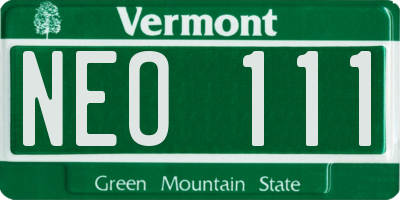 VT license plate NEO111