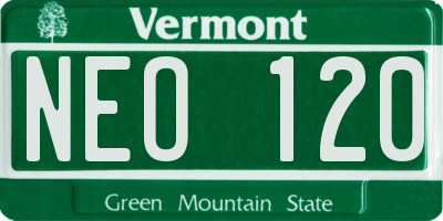 VT license plate NEO120