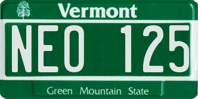 VT license plate NEO125
