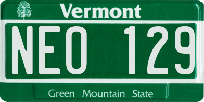 VT license plate NEO129