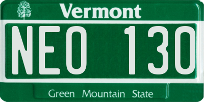 VT license plate NEO130
