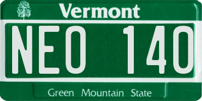 VT license plate NEO140