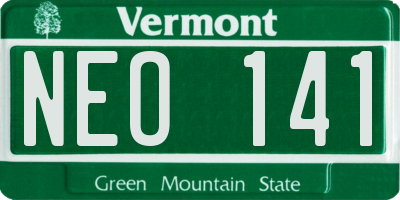 VT license plate NEO141