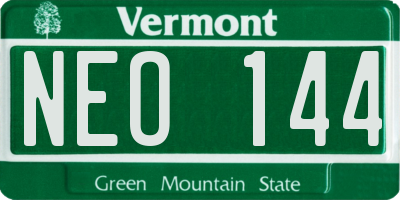 VT license plate NEO144