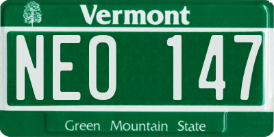 VT license plate NEO147