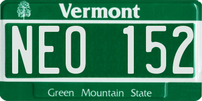 VT license plate NEO152