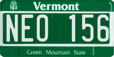 VT license plate NEO156