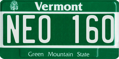 VT license plate NEO160