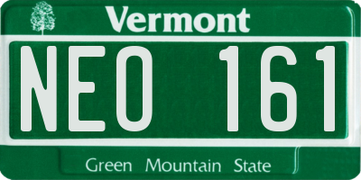 VT license plate NEO161