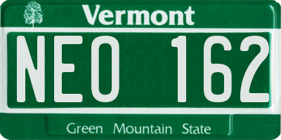 VT license plate NEO162