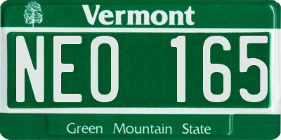 VT license plate NEO165
