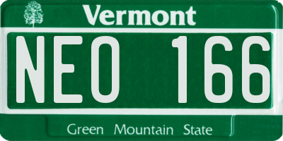 VT license plate NEO166