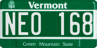VT license plate NEO168