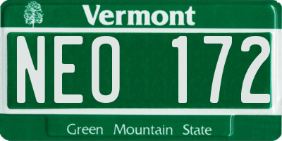 VT license plate NEO172