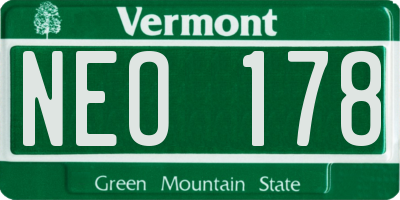 VT license plate NEO178