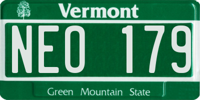 VT license plate NEO179