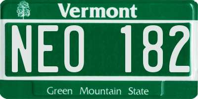 VT license plate NEO182
