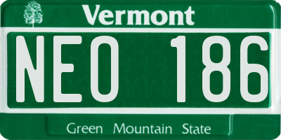 VT license plate NEO186