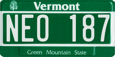 VT license plate NEO187