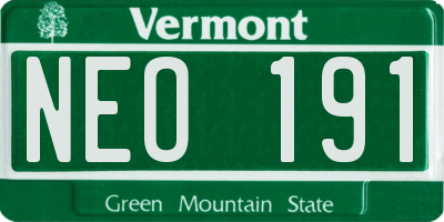 VT license plate NEO191