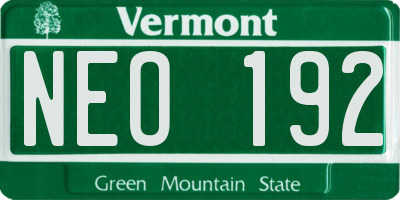 VT license plate NEO192
