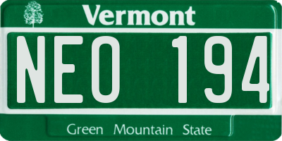 VT license plate NEO194