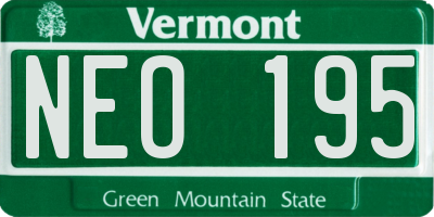 VT license plate NEO195