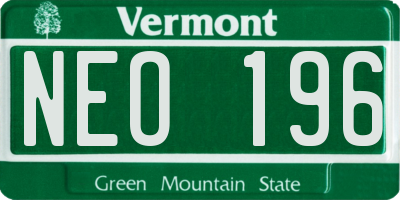 VT license plate NEO196