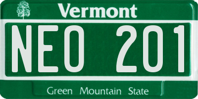 VT license plate NEO201