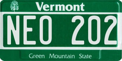 VT license plate NEO202