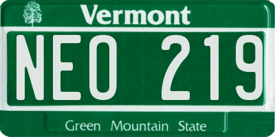 VT license plate NEO219