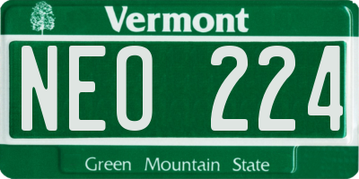 VT license plate NEO224