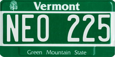 VT license plate NEO225
