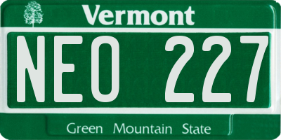 VT license plate NEO227