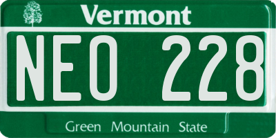 VT license plate NEO228